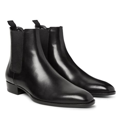 Black Leather Chelsea Boots 